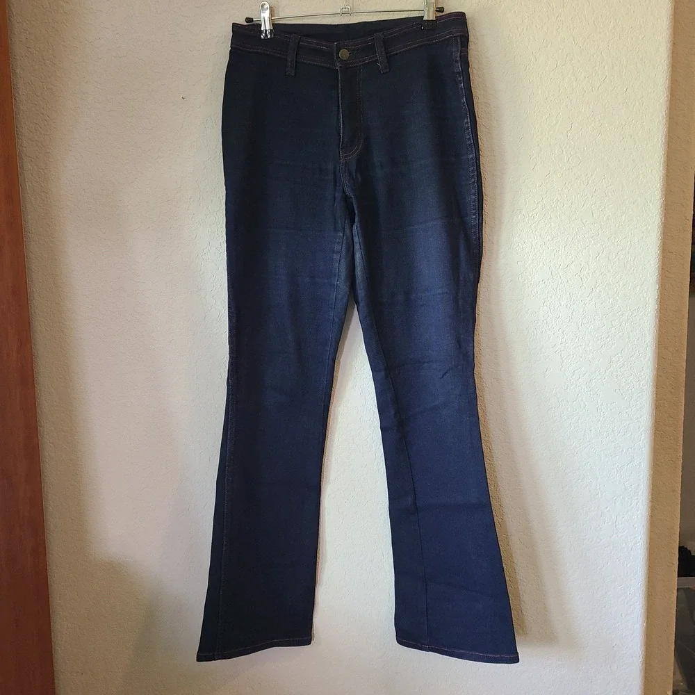 Vintage Jordache Womens 29 Dark Wash Glitter Red Stitch Jeans Denim Pants Dark‎